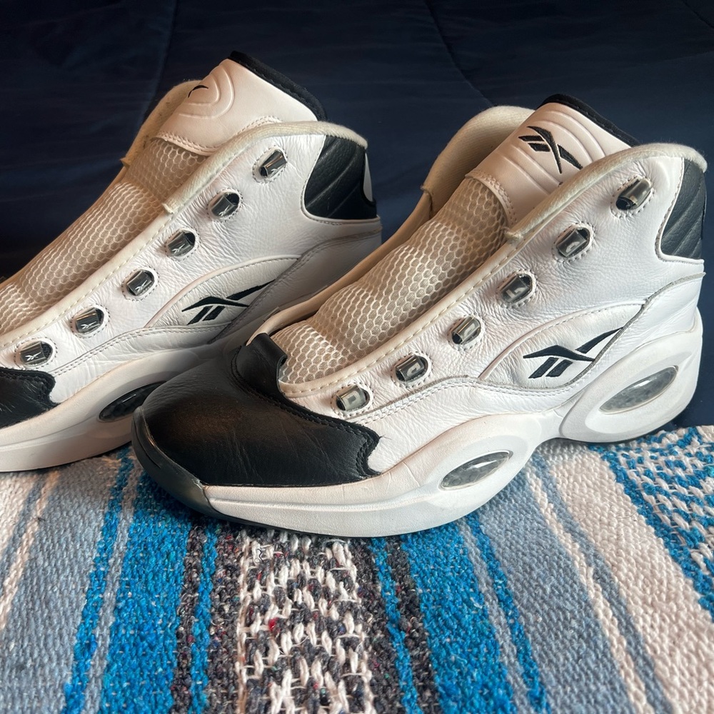 Reebok The Question Why Not Us? Size 13 White Black Iverson